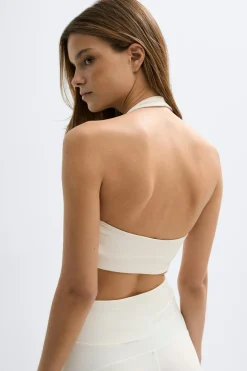 Gina Tricot Yoga haterneck top Hvit Discount