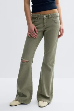 Gina Tricot Y one knee destroy jeans Grønn