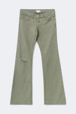 Gina Tricot Y one knee destroy jeans Grønn