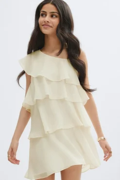 Gina Tricot Y one shoulder dress Hvit Best
