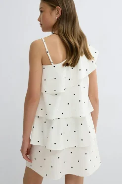 Gina Tricot Y one shoulder frill dress Svart Sale