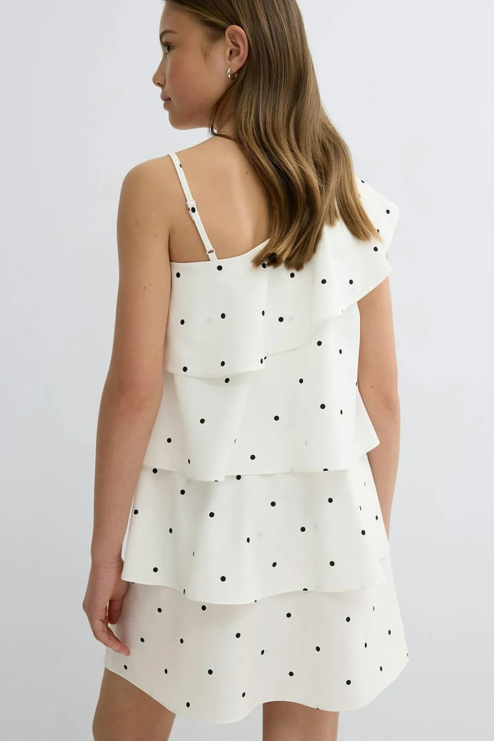 Gina Tricot Y one shoulder frill dress Svart Sale