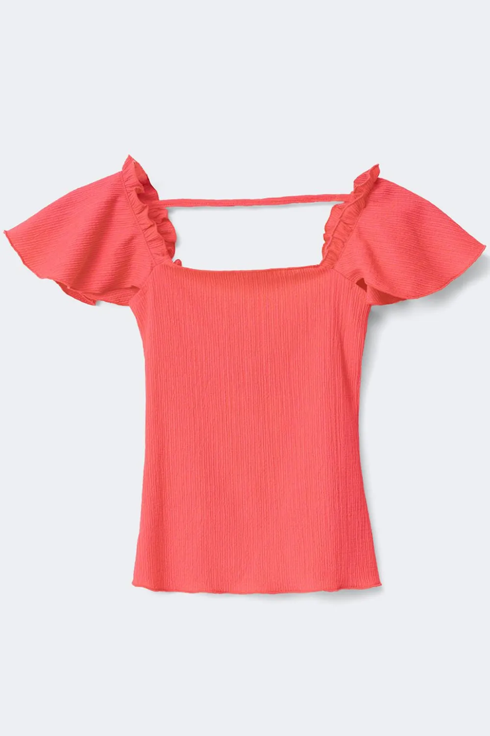 Gina Tricot Y open back frill top Rosa Discount
