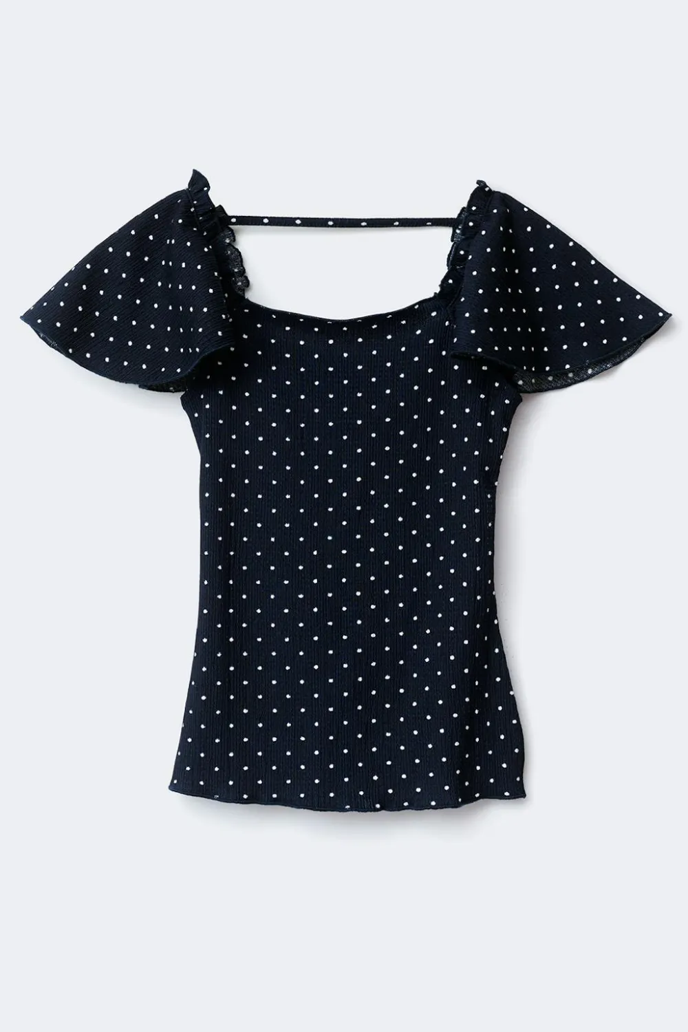 Gina Tricot Y open back frill top Blå Online