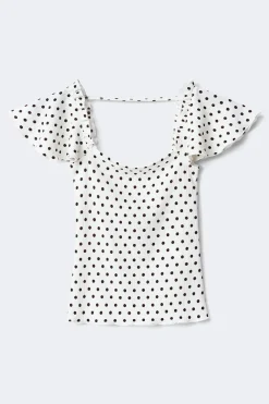 Gina Tricot Y open back frill top Svart Hot