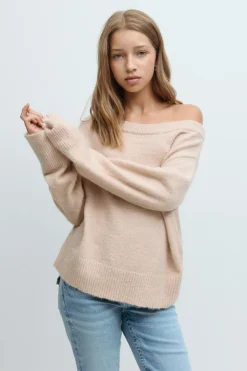 Gina Tricot Y oversized knitted sweater Beige New