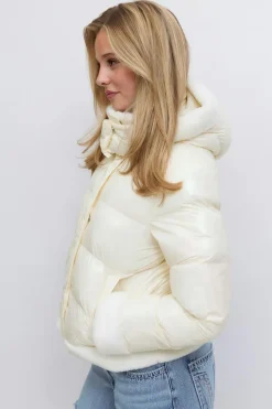 Gina Tricot Y padded fur jacket Hvit Outlet