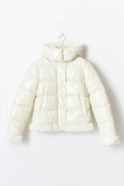 Gina Tricot Y padded fur jacket Hvit Outlet