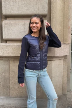 Gina Tricot Y padded rib jacket Blå Online