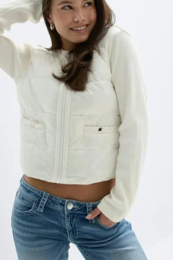 Gina Tricot Y padded rib jacket Hvit Clearance