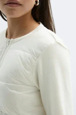 Gina Tricot Y padded rib jacket Hvit Clearance