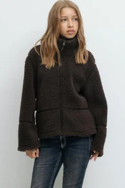 Gina Tricot Y pile zip jacket Brun Hot