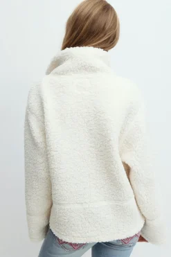 Gina Tricot Y pile zip jacket Hvit Outlet