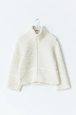 Gina Tricot Y pile zip jacket Hvit Outlet