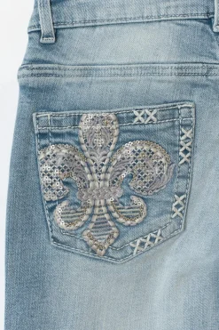 Gina Tricot Y pleated flare jeans Blå Outlet