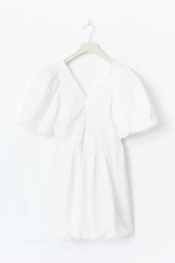 Gina Tricot Y puff sleeve dress Hvit Sale