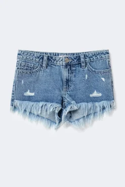 Gina Tricot Y ripped g-low denim shorts Blå Hot