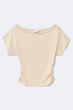 Gina Tricot Y ruched top Beige Outlet