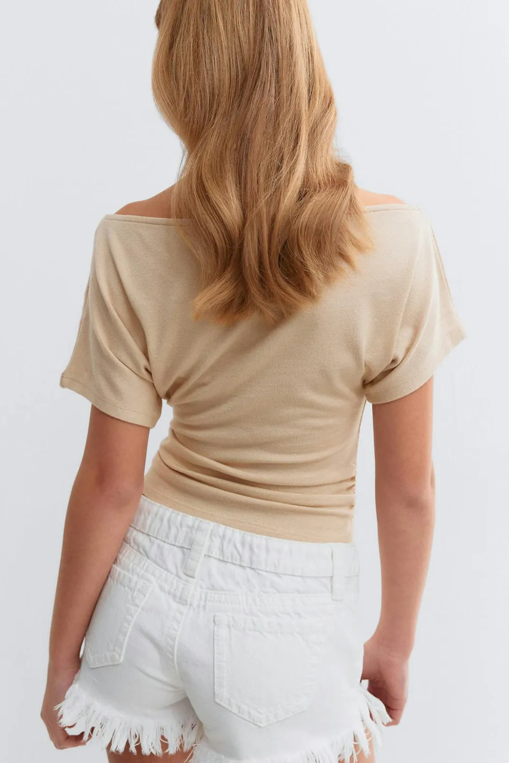 Gina Tricot Y ruched top Beige Outlet