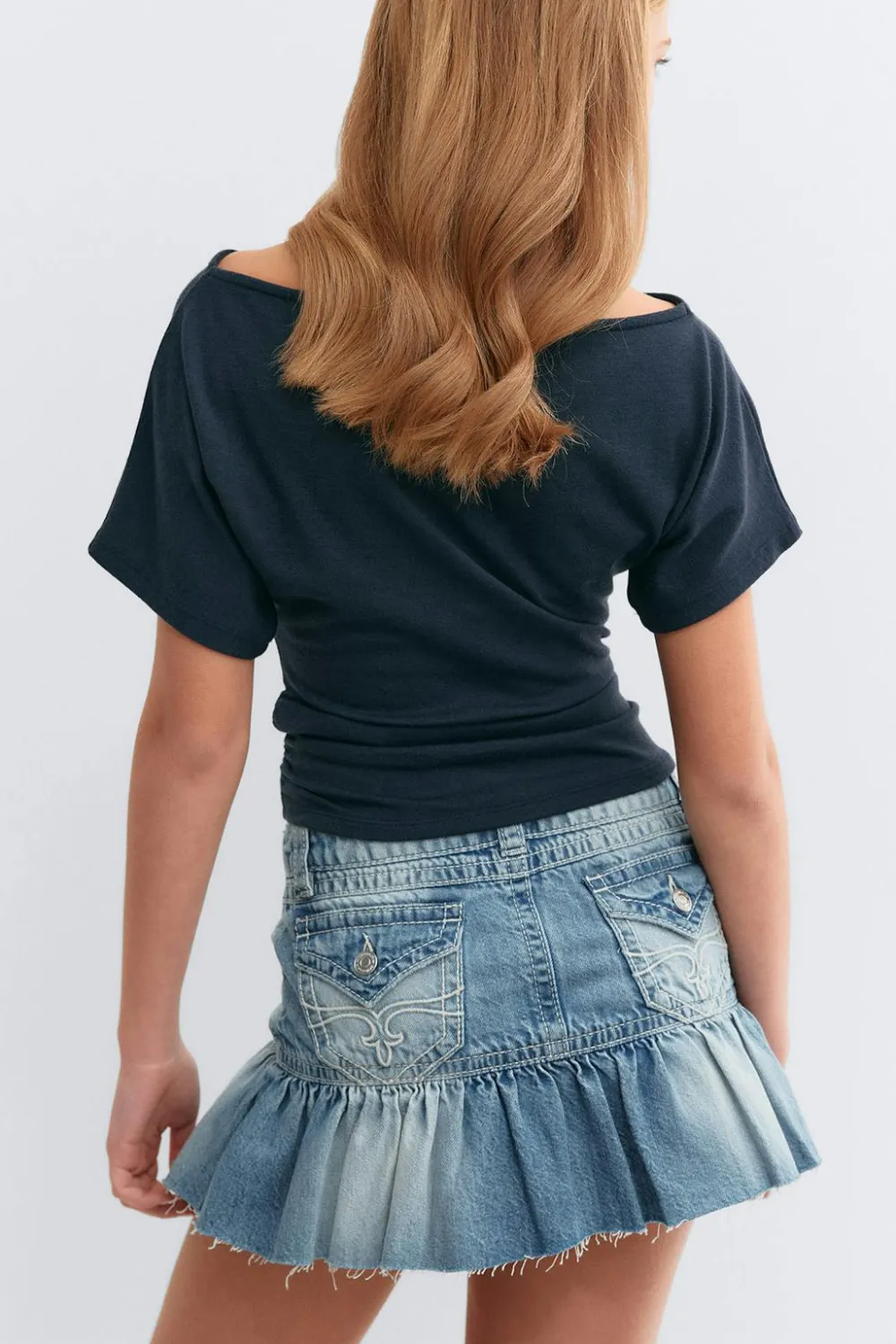 Gina Tricot Y ruched top Blå Outlet