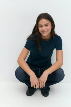 Gina Tricot Y scandi basic tee Blå Outlet