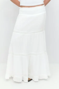 Gina Tricot Y scandi maxi skirt Hvit Outlet