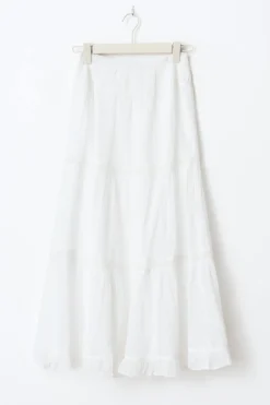 Gina Tricot Y scandi maxi skirt Hvit Outlet