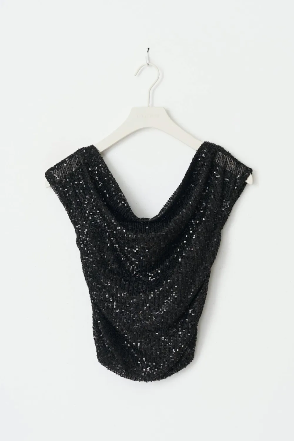 Gina Tricot Y sequin off shoulder top Svart Online