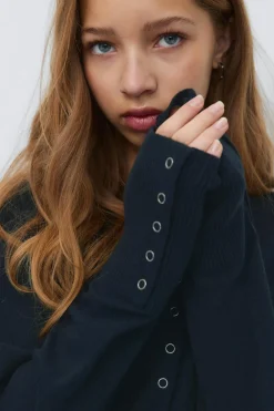 Gina Tricot Y shaped knitted cardigan Blå Online