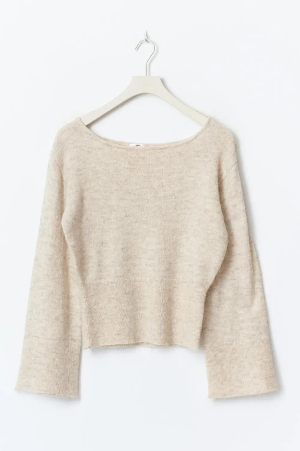 Gina Tricot Y shaped knitted sweater Beige Clearance