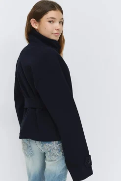 Gina Tricot Y short felt jacket Blå Discount