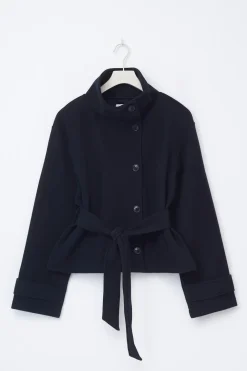 Gina Tricot Y short felt jacket Blå Discount