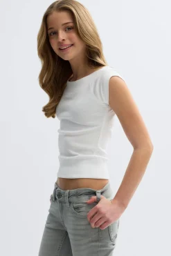 Gina Tricot Y short sleeve top Hvit Sale