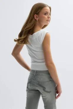 Gina Tricot Y short sleeve top Hvit Sale