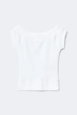 Gina Tricot Y short sleeve top Hvit Sale