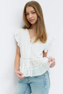 Gina Tricot Y short sleeve top Hvit Sale