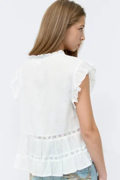 Gina Tricot Y short sleeve top Hvit Sale