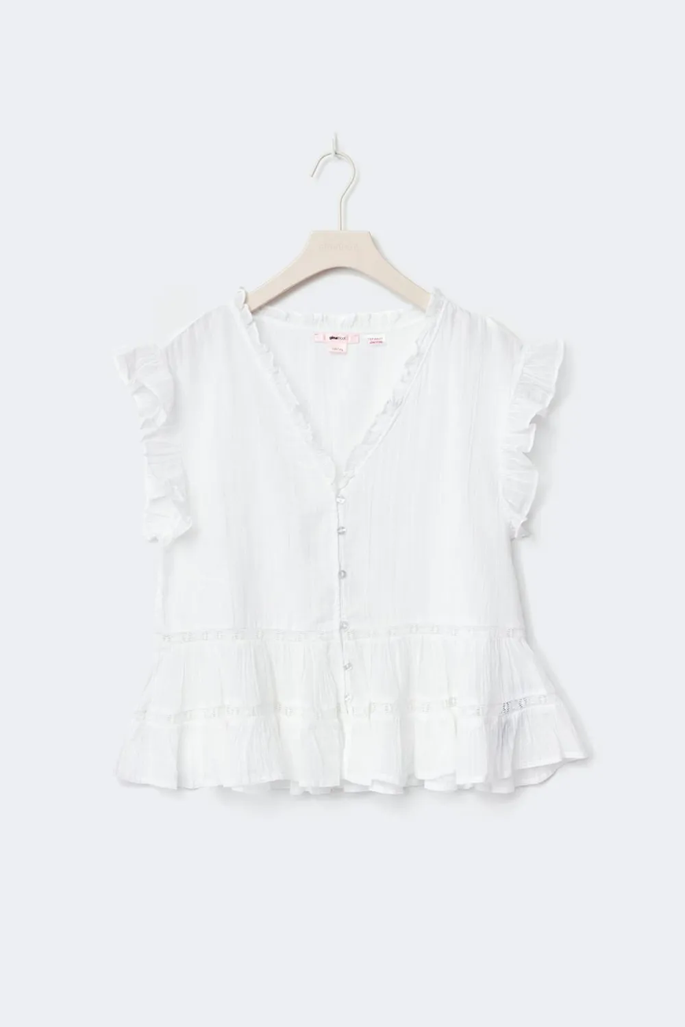 Gina Tricot Y short sleeve top Hvit Sale