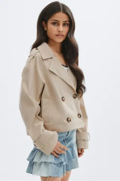 Gina Tricot Y short trench jacket Beige Outlet