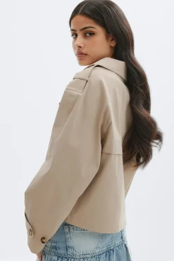 Gina Tricot Y short trench jacket Beige Outlet