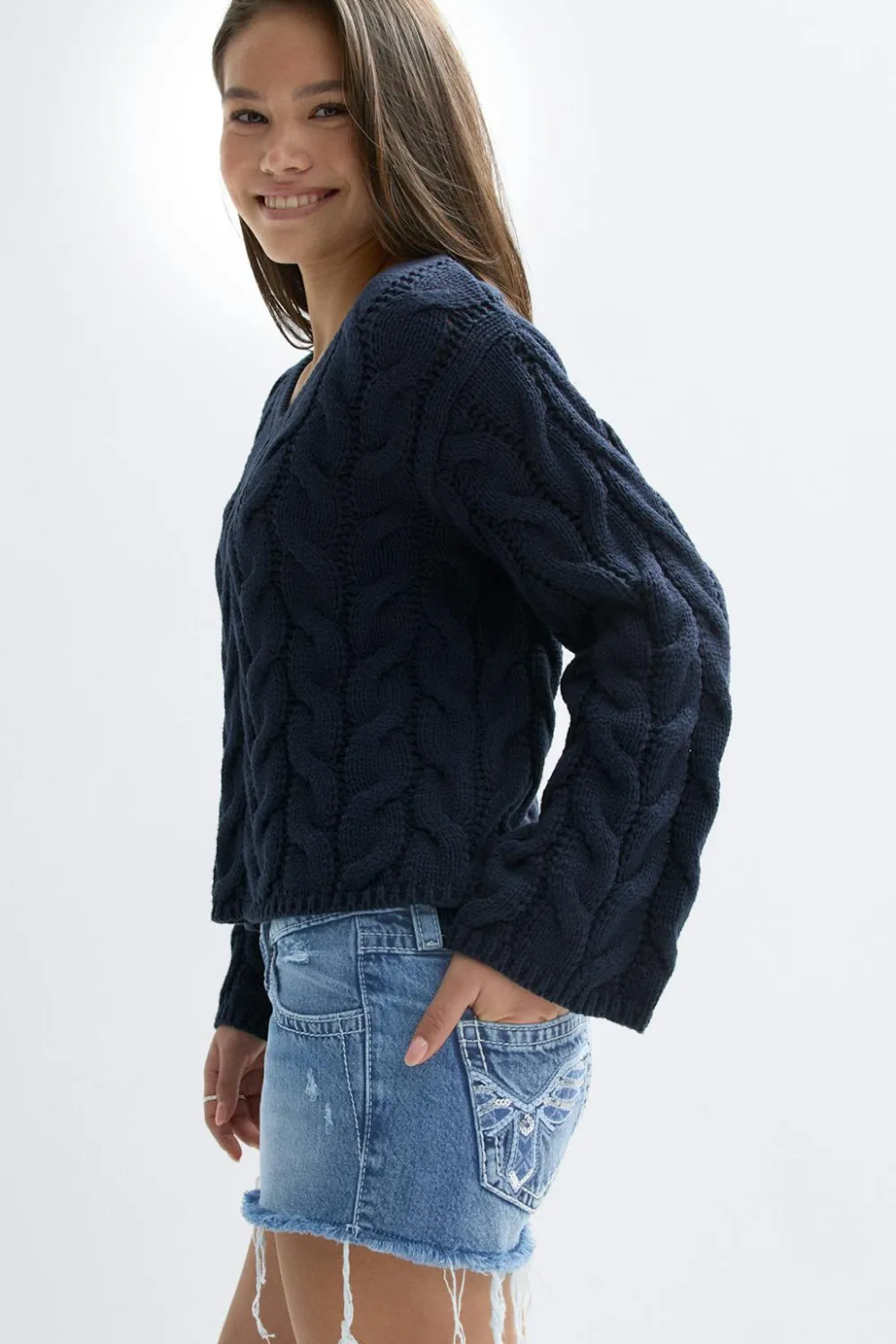 Gina Tricot Y sparkle low denim shorts Blå Discount