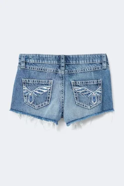 Gina Tricot Y sparkle low denim shorts Blå Discount