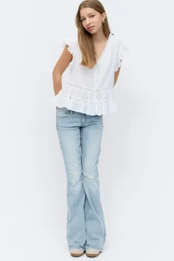Gina Tricot Y sparkle low flare jeans Blå Sale