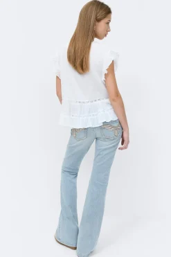 Gina Tricot Y sparkle low flare jeans Blå Sale