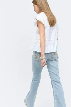 Gina Tricot Y sparkle low flare jeans Blå Sale