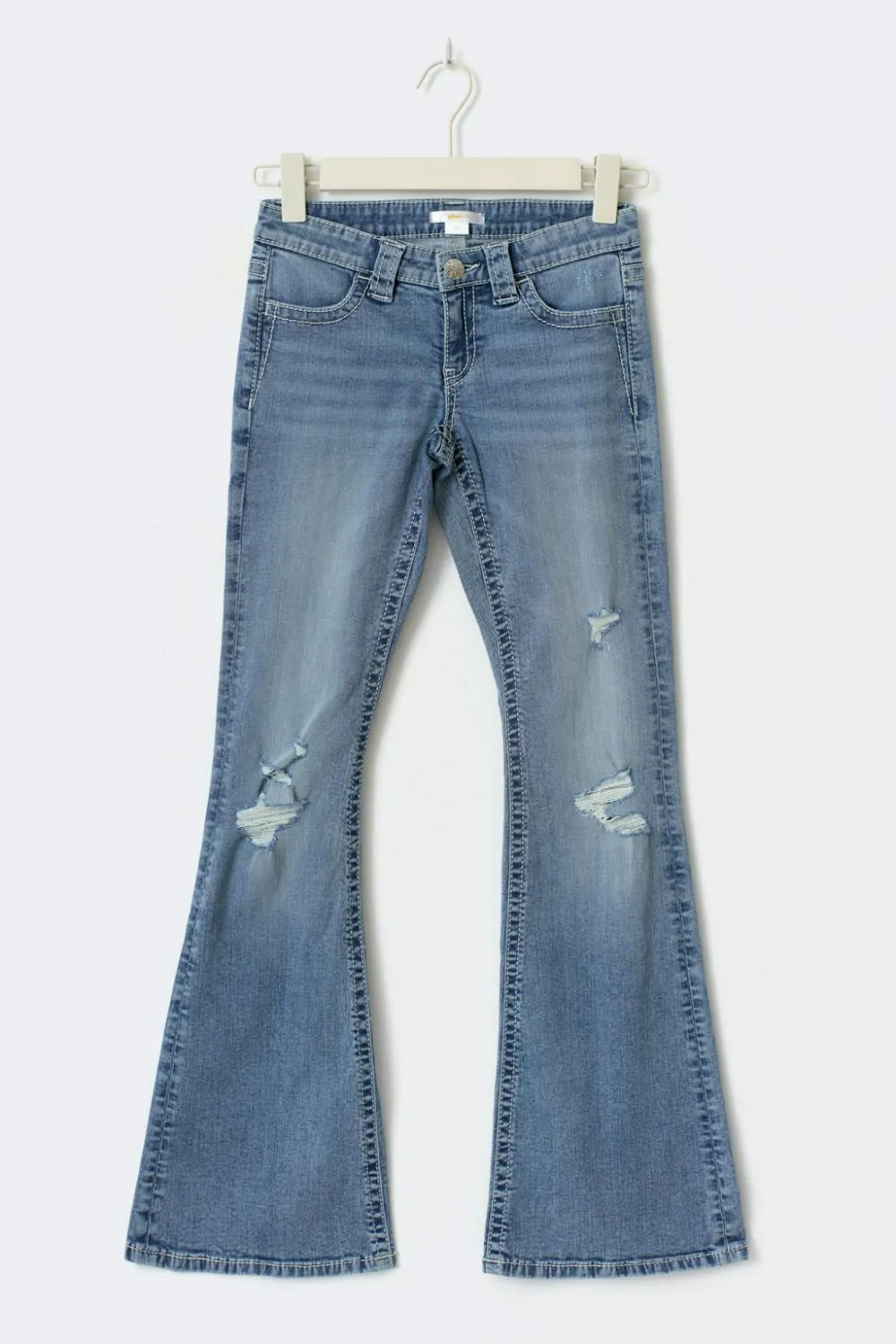 Gina Tricot Y sparkle low flare jeans Blå Online