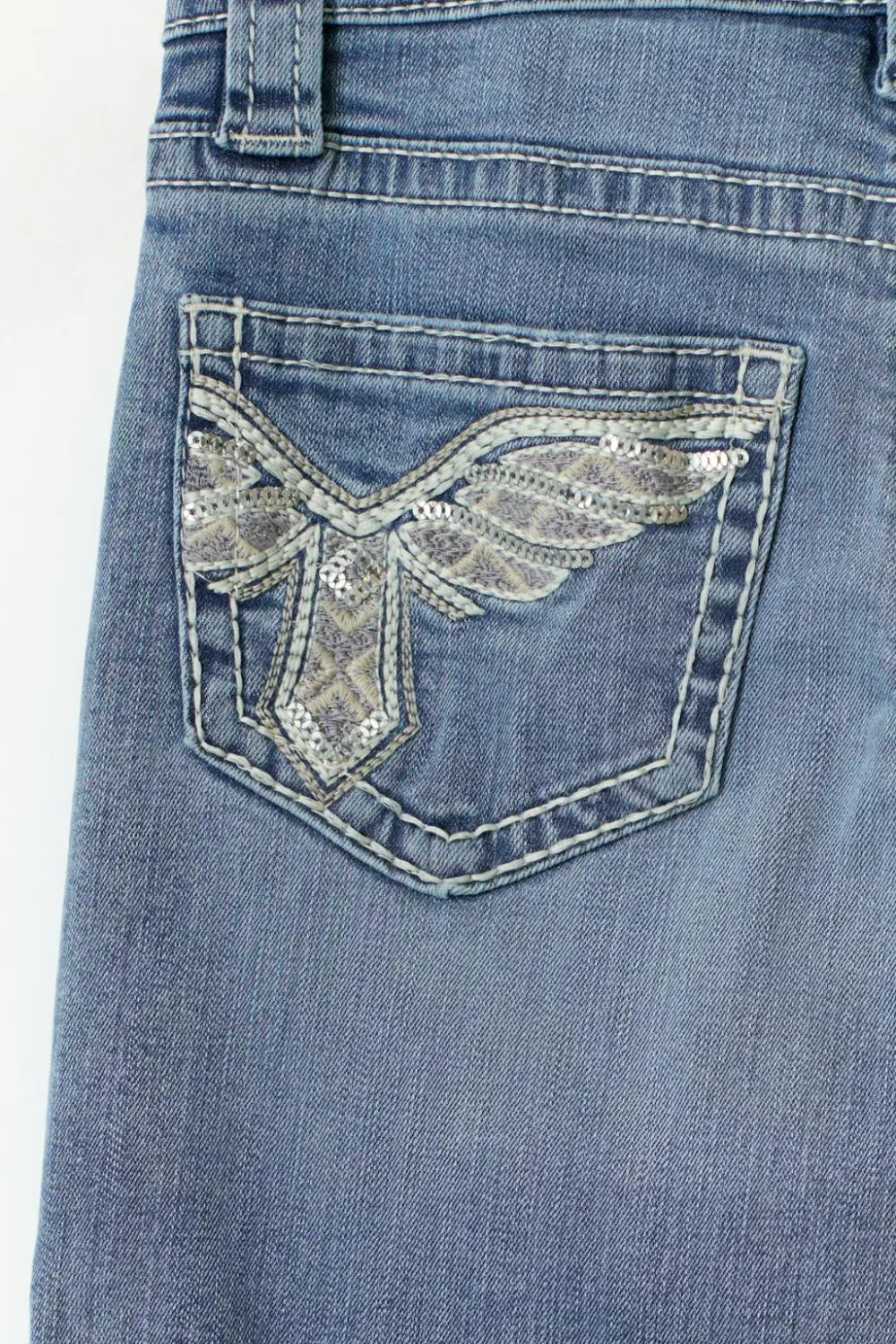 Gina Tricot Y sparkle low flare jeans Blå Online