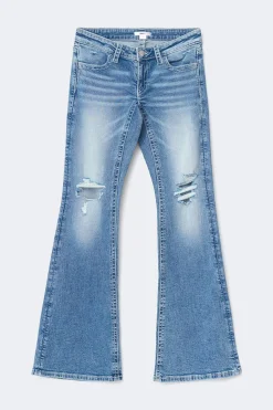 Gina Tricot Y sparkle low flare jeans Blå Outlet