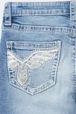 Gina Tricot Y sparkle low flare jeans Blå Outlet