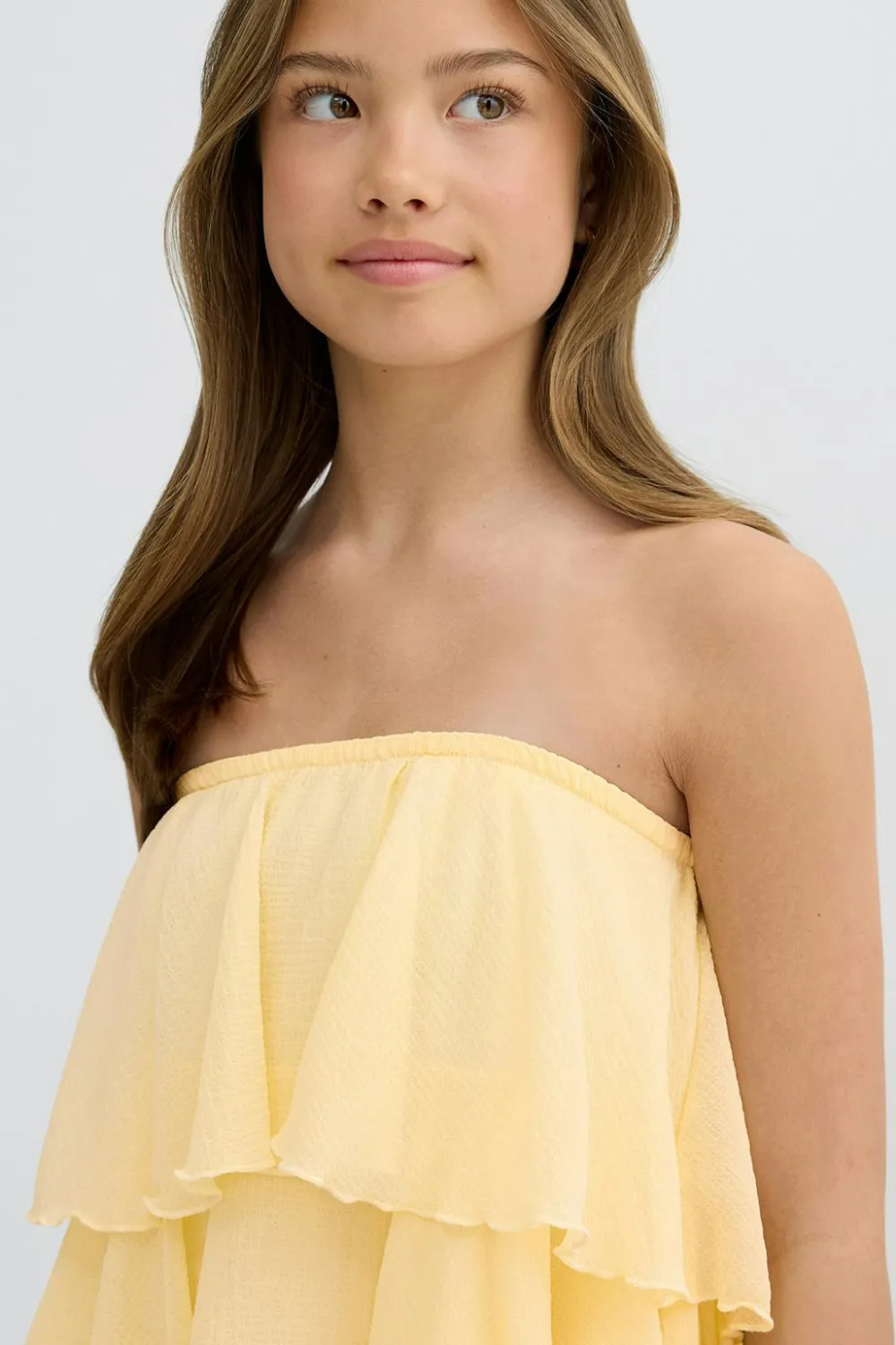 Gina Tricot Y strap frill top Gul Online